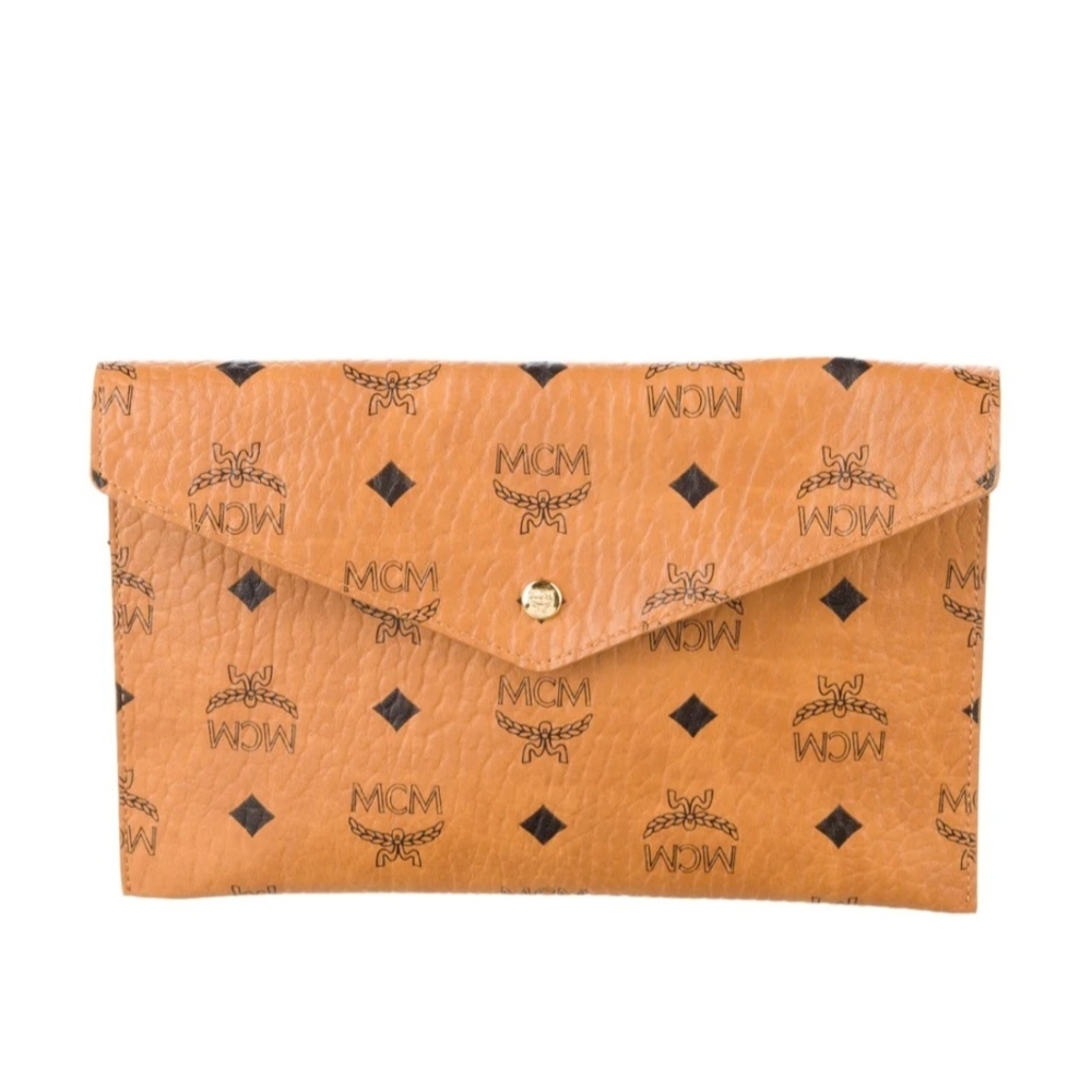 MCM Tan Leather Clutch